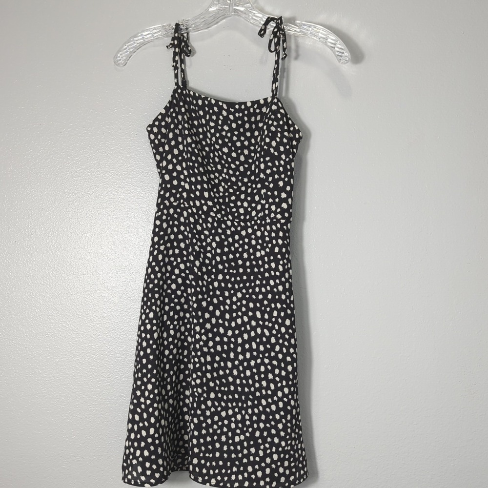 NWT Gianni Bini Girls Black & White Spaghetti Strap Knee Length Dress, Large 276